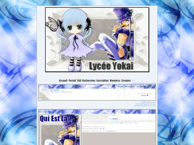 Theme Yokai girs/blanc /bleu
