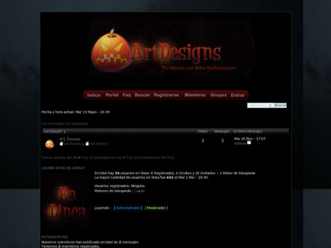 The ArtDesigns forum style Halloween
